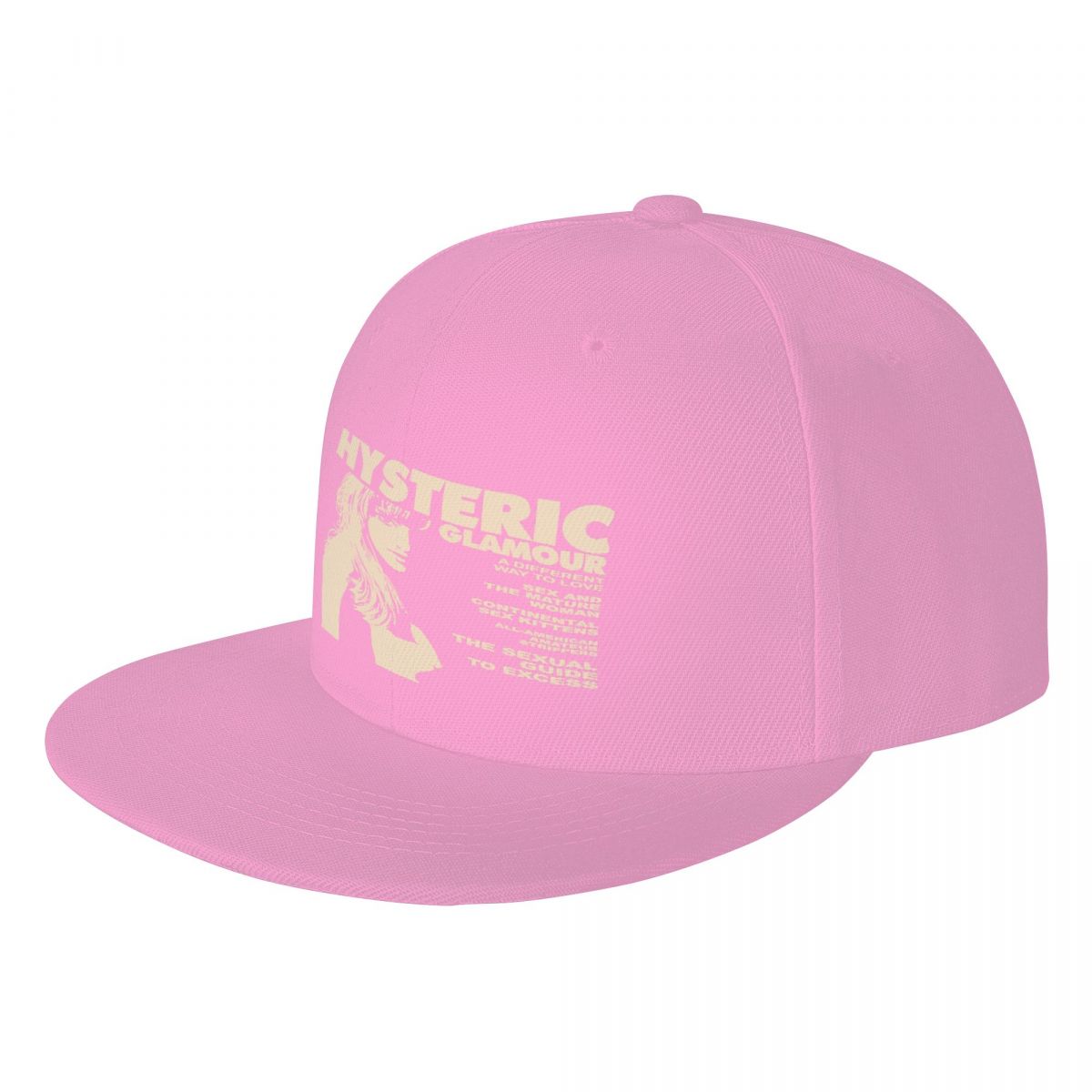 Boné de beisebol preto histérico glamour masculino, chapéu de maneira diferente, bonés esportivos: Rosa