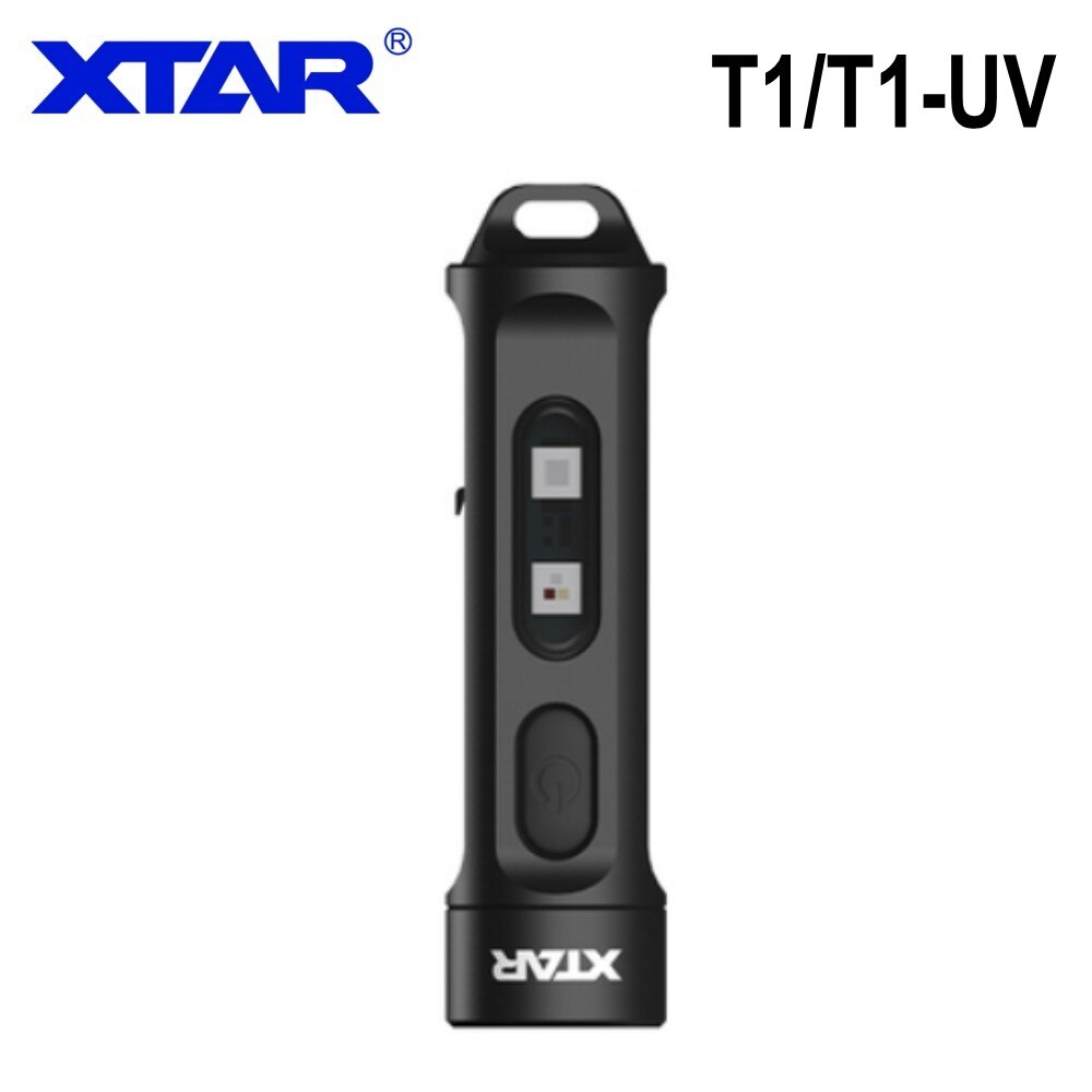 XTAR – Mini lampe de poche à lumière LED, porte-clés T1, torche ultraviolette, entrée de Type C, noire, détecteur d&#39;urine, pour le Camping