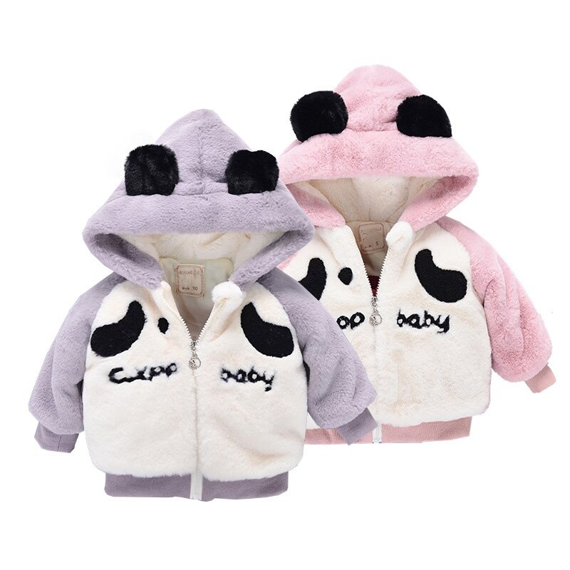 Warme Winter Mädchen Jungen Verdicken Parkas Samt Mantel Kinder Kinder Baby Kleinkinder Faux Pelz Cartoon Mit Kapuze Mäntel Jacken Outwear WT898