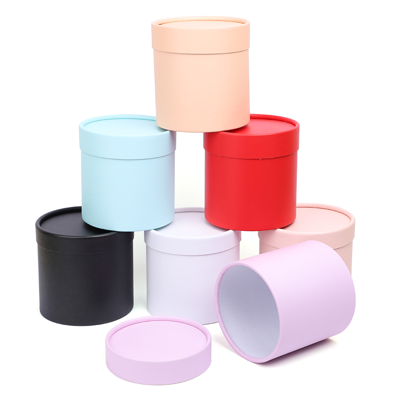 Caja de flores de 12x12cm, Cajas de redondas de cartón, decoración de embalaje de flores rosas para de boda, caja para envolver del Día de San Valentín