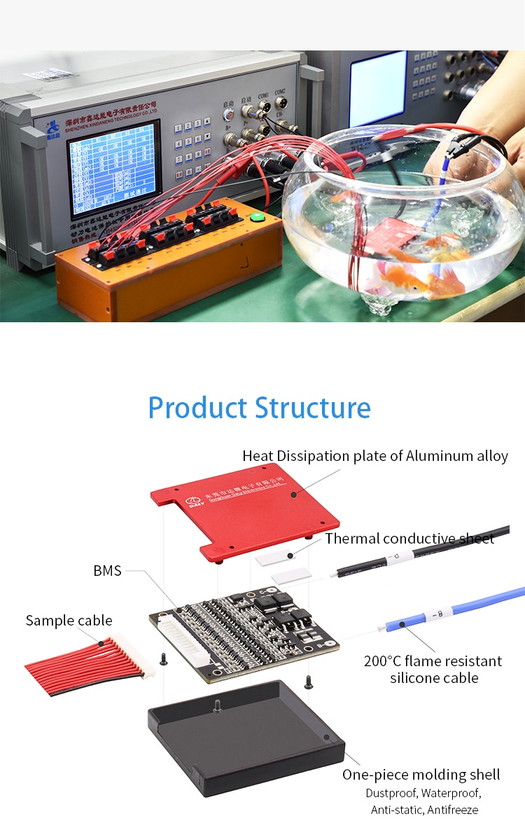 Waterproof BMS 7S 6S 24V 10A -60A 18650 Li-ion lithium battery Protection Board balance 15A 20A 30A 40A Electric Charge Li Lipo