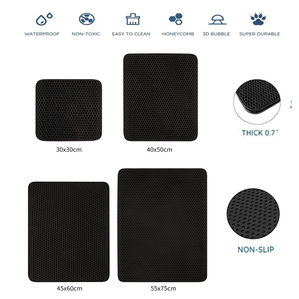 Trapping Mat Cat Litter Trapper Mat Double Layer Cat Litter Mats Scatter Control Waterproof and Urine Proof Trapper Mats