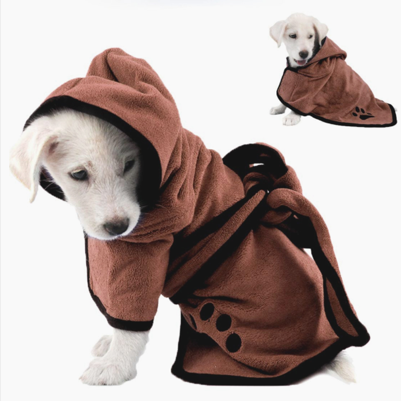 Pet Dog Cat szlafrok z kapeluszem ręcznik do suszenia szlafrok z mikrofibry Super chłonny pielęgnacja zwierząt domowych środki czystości
