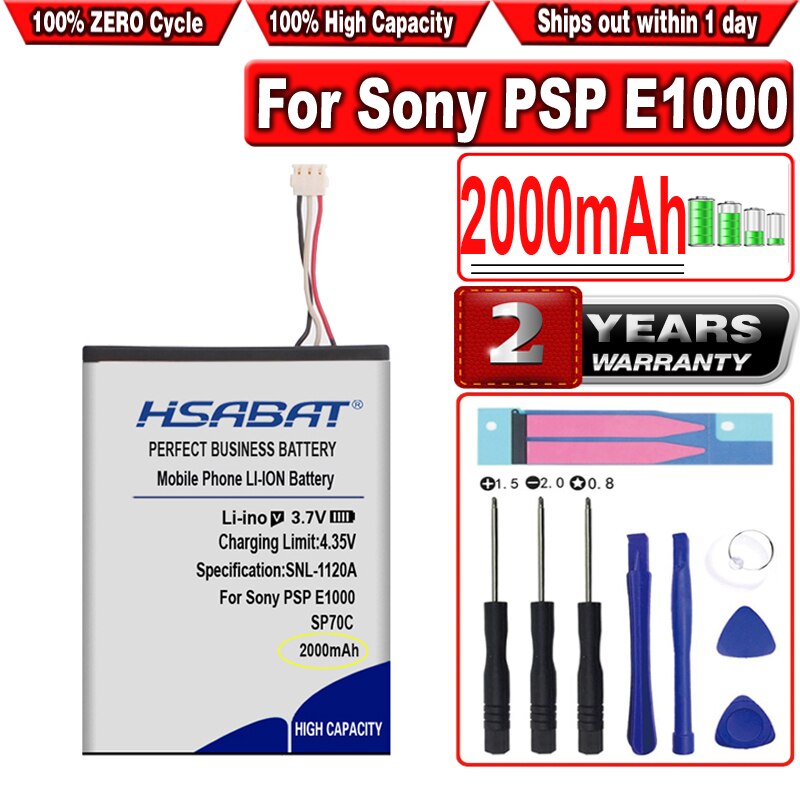 Hsabat 2000Mah SP70C Batterij Voor Sony Psp E1000, Psp E1002, Psp E1004, Psp E1008, pulse Draadloze Headset 7.1