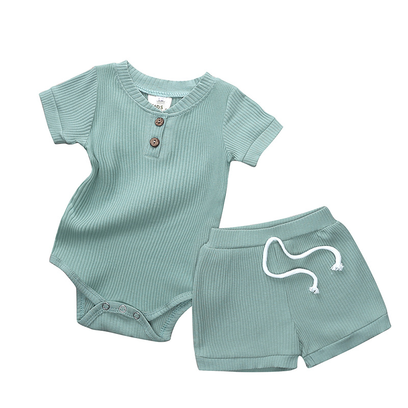 Pigiama in cotone per bambini Set per bambini abbigliamento estivo per bambini per ragazzi abiti tute per neonati pantaloncini pigiami pigiama neonato: A / 0-3M