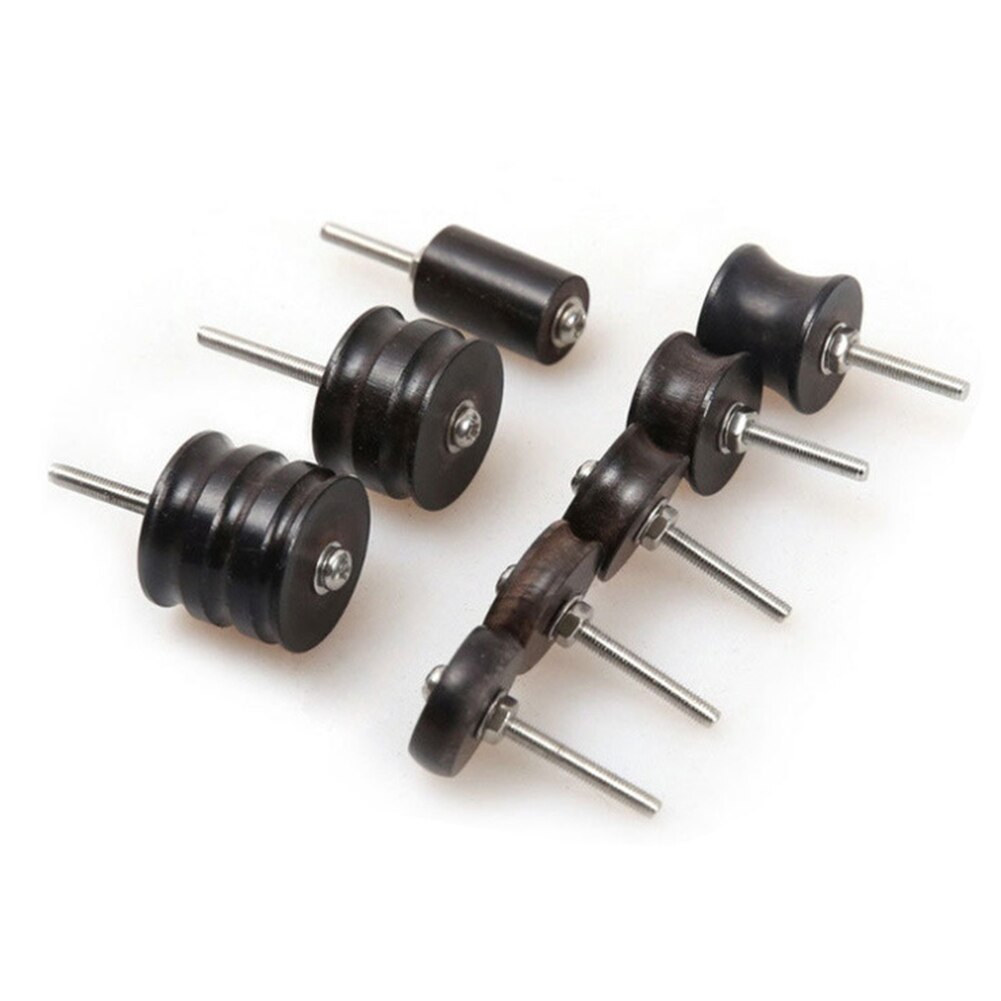 8pcs Leather Burnisher Leather Slicker Tool Drill Edge Burnisher Pointed Creaser Electric Polished Head DIY Leather Tools set