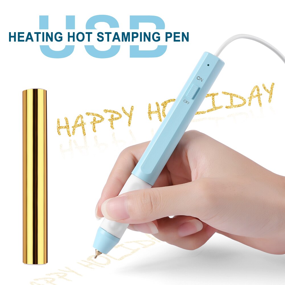 0.8Mm/1.5Mm Tip Praktische Warmte Folie Pen Usb Hittebestendig Handvat Warmdrukfolie Voor Diy handgeschreven Papieren Kaart