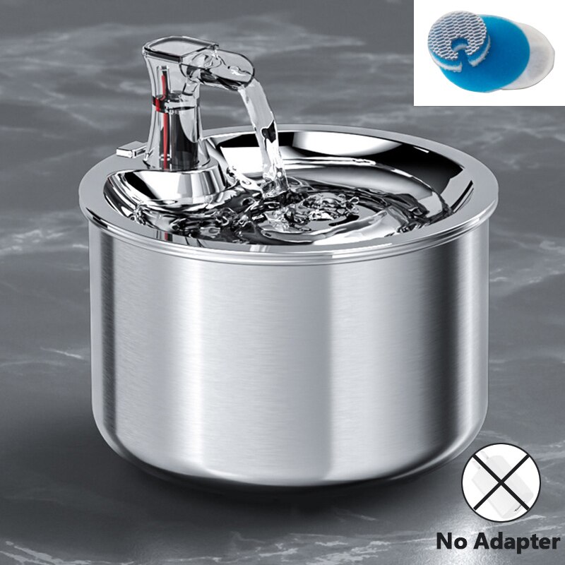 Cat Fountain Automatic Pet Feeder Water Fountain Cat Indoor Water Fountains Stainless Steel Water Dispenser Smart Motion Sensor: A-water dispenser