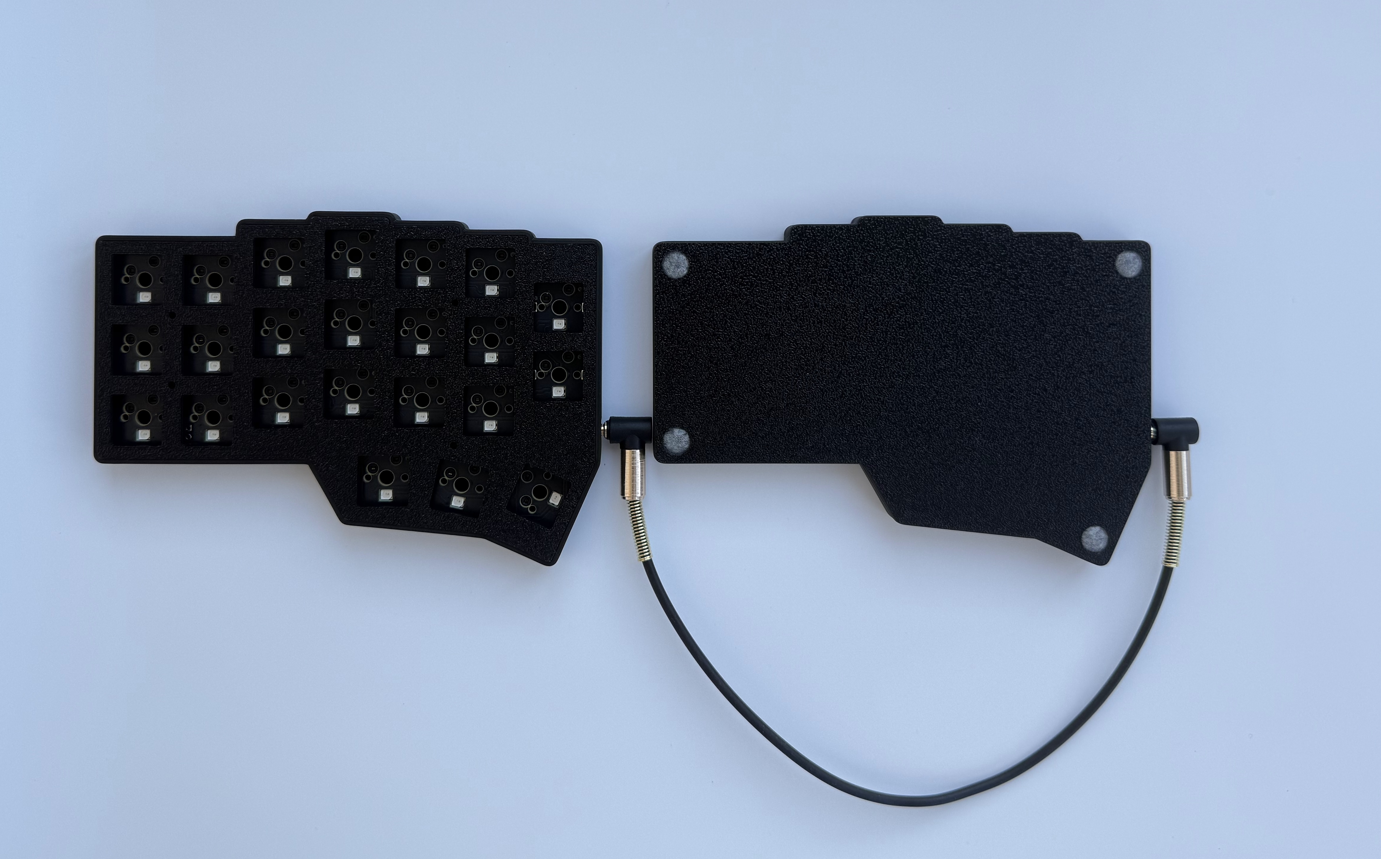 Corne crkbd  v4.1 -delat tangentbord trådbundet rgb-byte anpassat stöd qmk/via corne  v4.1 -delat tangentbordskit för pc-tillbehör: Marinblå / Blå brytare