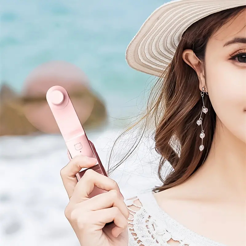 Bærbar vifte med krok, mini håndholdt vifte, unik bærbar personlig håndvifte, usb-oppladbar med kraftig turbovind