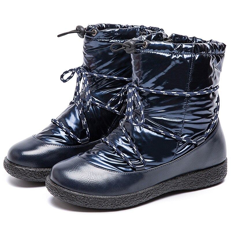 Women Boots Winter Shoes Woman Bling Snow Boots Plus Size Botas Mujer Waterproof Winter Boots Low Heels Ankle Boots Feamle