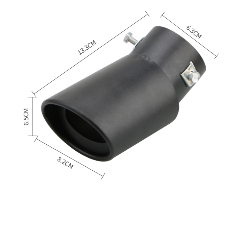 Auto Exterieur Onderdelen Universele Auto 70mm inlaat 76mm outlet Auto Uitlaat Staart Uitlaat Tip Zilver Zwart Uitlaat tips Leidingen: Black