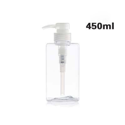Trykk stil bærbar såpedispenser kjæledyr materiale bad flytende såpe flaske reise kosmetisk lotion beholdere flaske: Gjennomsiktig 450ml