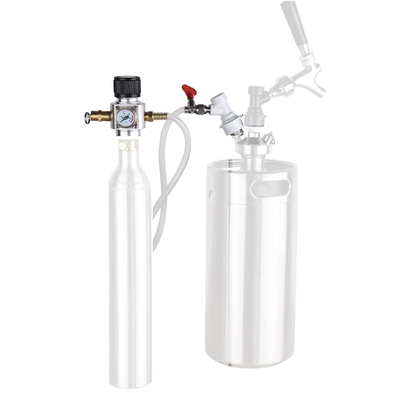 Montaje de línea de Gas de 5/16 &quot;, miniregulador de Gas T21 x 4, botella de Soda CO2 de 0-90 PSI, dispensador de cerveza, cerradura de bola de barril Cornelius Corny