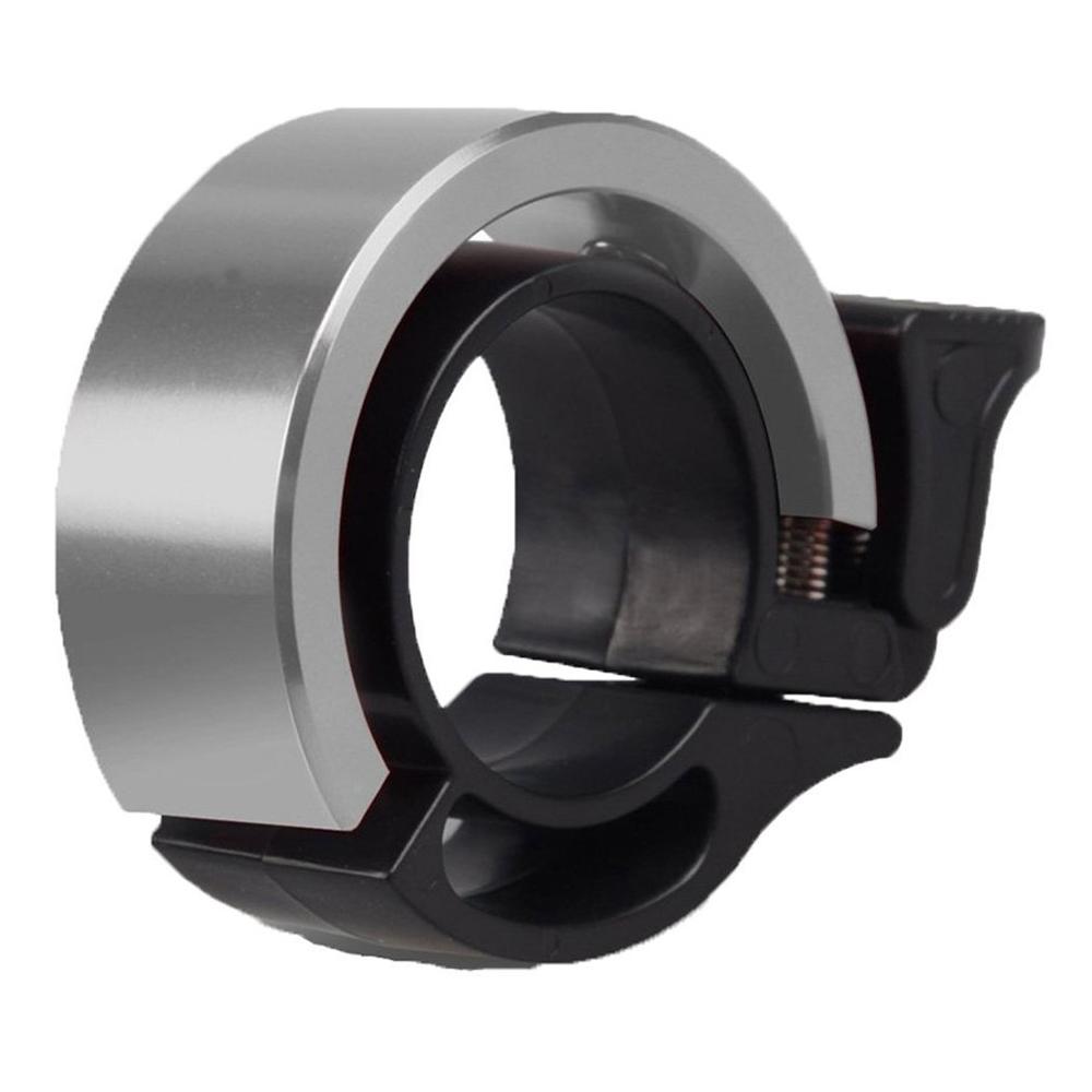 Sonnette de vélo en alliage d'aluminium de type q pour le cyclisme vtt, sonnette de vélo en alliage à 90db cornes, anneau d'alarme pour guidon de vélo: Argent