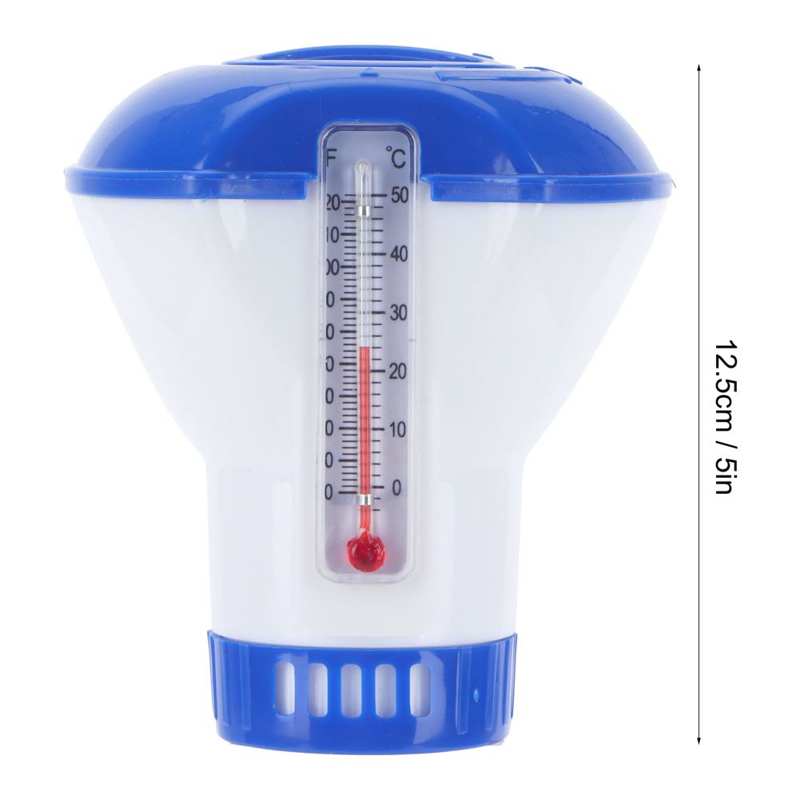 5in Floating Pool Chemical Dispenser with Thermometer Floating Chlorine Dispenser