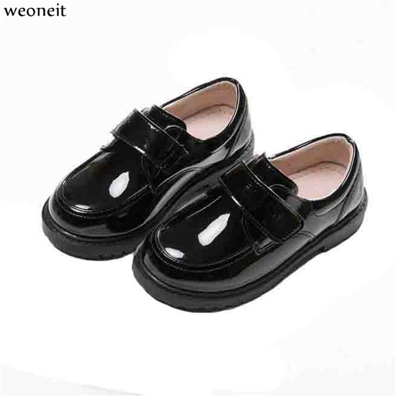 Weoneit Boys Leather Shoes Kids Wedding Party Graduation Black Formal Leather Shoes Children Sneakers for Boys CN 26-42
