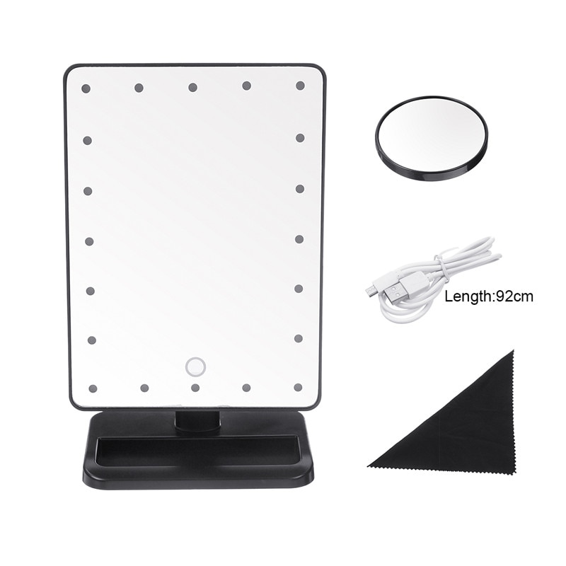 LED 20 Light Touch Screen Makeup Mirror Table Desktop Makeup 10X Magnifying Mirrors Vanity bluetooth 360 DEGREE Rotate Mirror