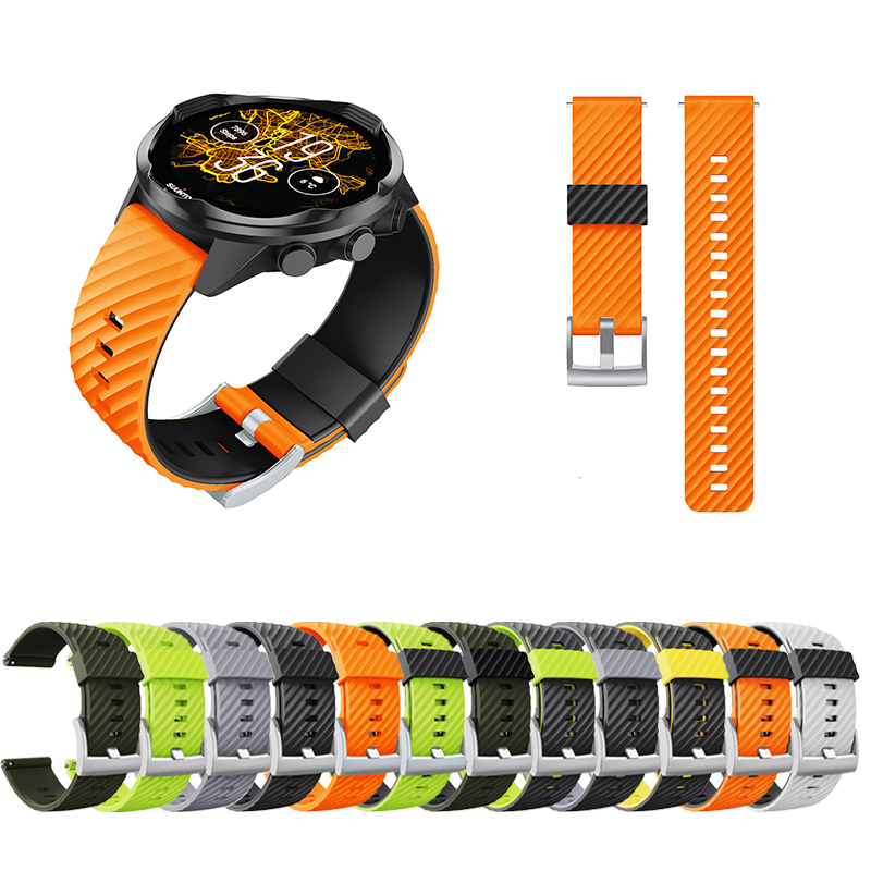 per Suunto 7/Suunto 9 cinturino di ricambio cinturino sportivo in silicone morbido per Suunto 9 Baro/9 spartano/9 GPS 24mm cinturino