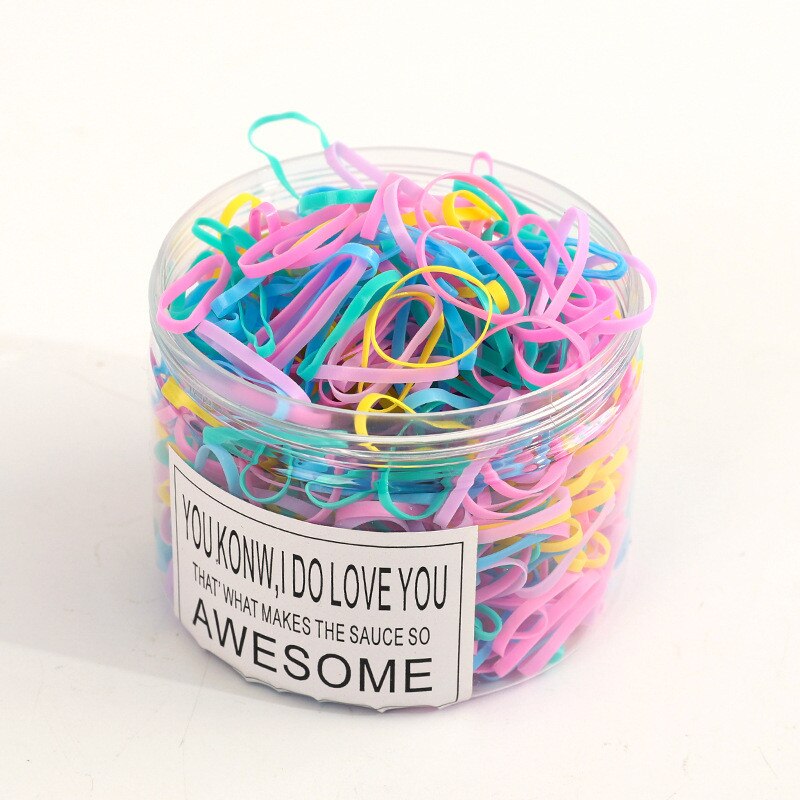 1000Pcs/Pack Colorful Small Disposable Hair Bands Cute Girls Elastic Rubber Band Scrunchie Ponytail Holder Gum Hair Accessories