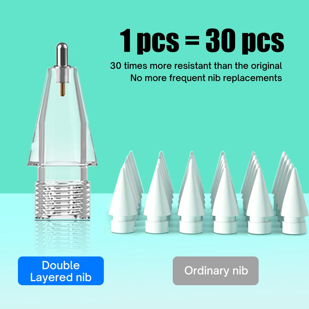 Apple Pencil 1st 2nd Generation For Pencil Tips Double Layer transparent Thin Tip for iPad Stylus Enough For 3 Years of Use