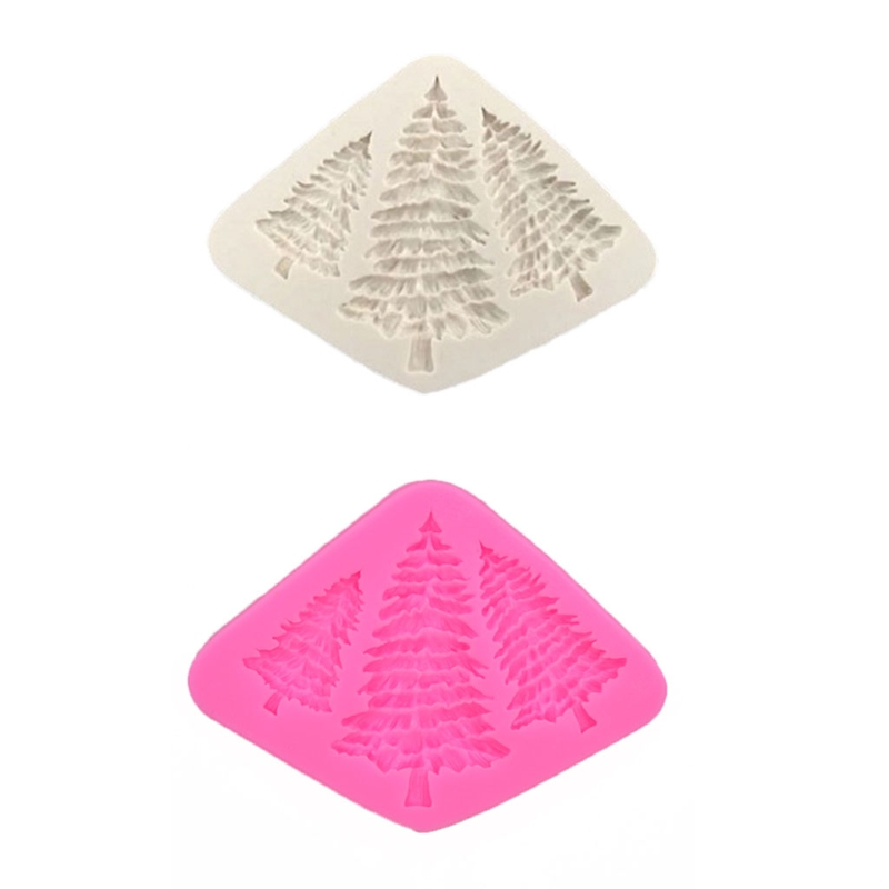 3D Christmas Tree Silicone Mold Pine Trees Fondant Cake Decorating Chocolate Baking Mould Candy Pudding Soap Making Decoration