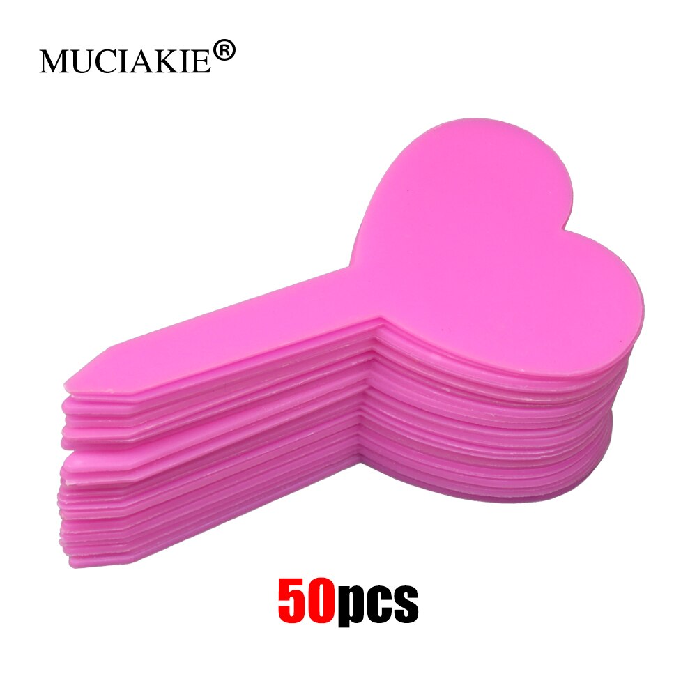 MUCIAKIE 50PCS Gardening Plant Heart Shape Waterproof Thick Tags Reusable Flower Label Markers Tools Garden Seedling Tray Mark