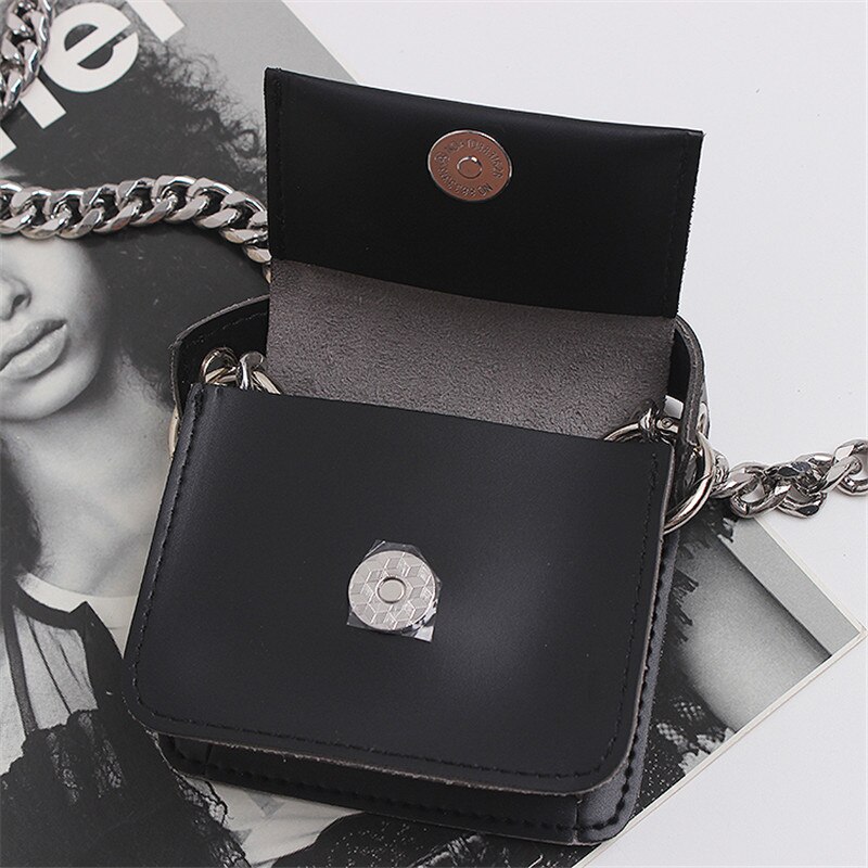 Xitao moda feminina nova cintura pacotes de ombro corrente pesada preto plutônio elegante deusa fan retalhos 2020 minoria cintura packs zp2086