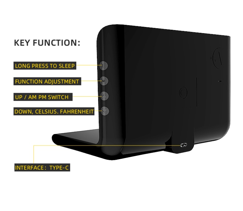 Draadloze Oplader Wekkers Draadloze Opladen Klok Temperatuur Spiegel Draadloze Opladen Boord Voor Samsung Iphone Home Decor