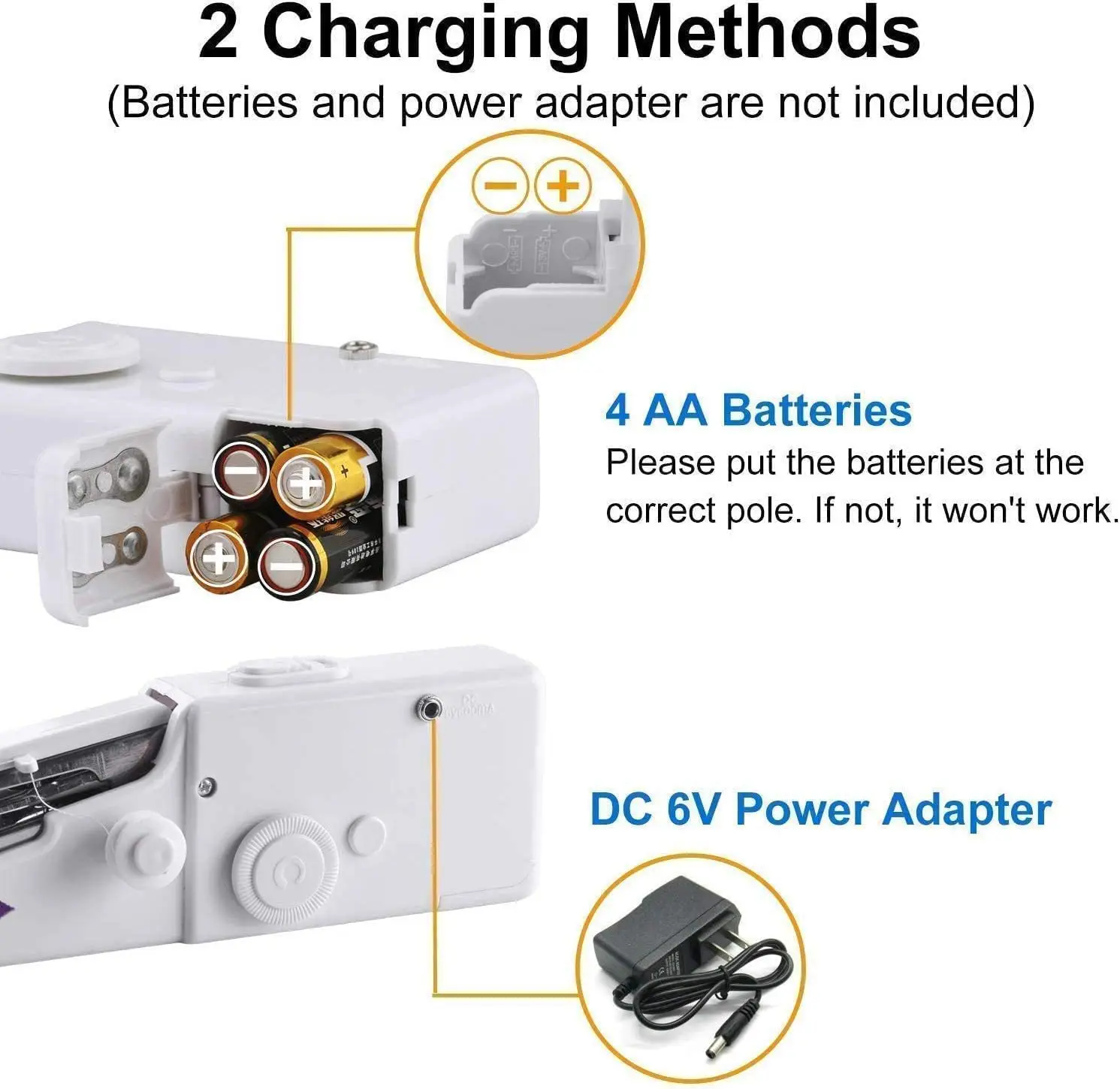 Portable Sewing Machine Mini Handheld Stitch Sew Needlework Cordless Clothes Fabrics Household Electric Sewing Machine