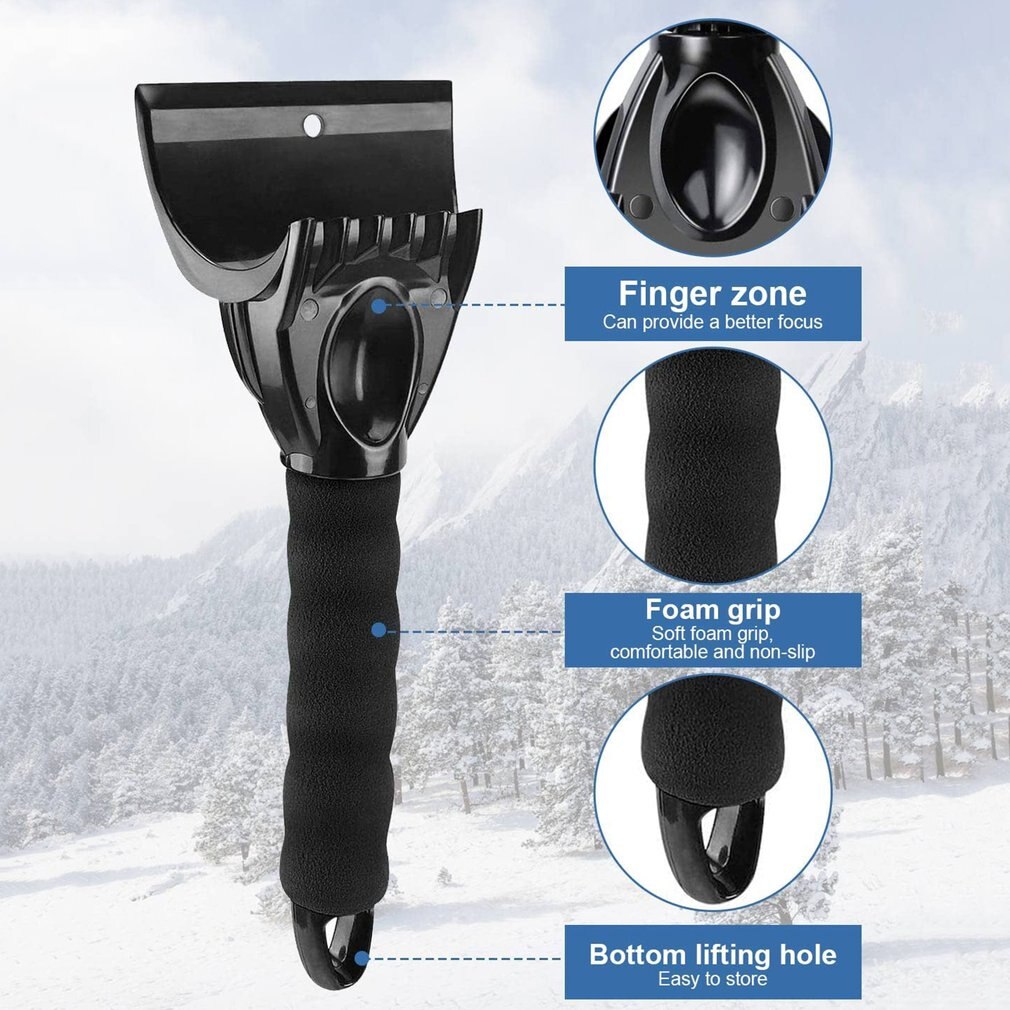 Raspador de hielo para nieve, herramienta de eliminación de hielo escarcha, agarre de espuma resistente para coche, SUV, camión, parabrisas, ventanas, pala de eliminación de nieve