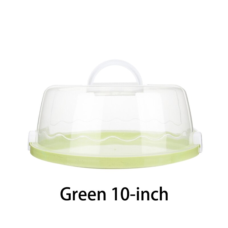 8 zoll/10 zoll tragbare kunststoff runde kuchen Container Nachtisch Container Kasten kuchen träger Server lagerung Kasten Tablett küche werkzeuge: 10 Zoll Grün