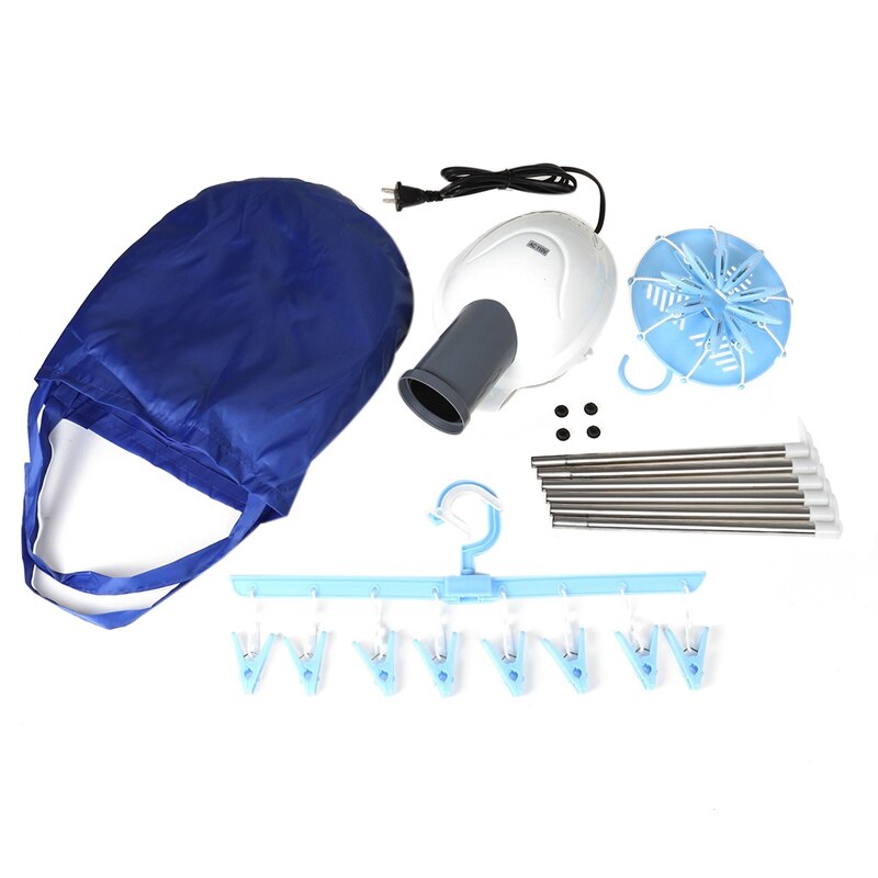 Kannettava sähköinen vaatteiden kuivausrumpu taitettava matkailma-kuiva-vaatteet lämmin kangaskuivaaja vaatekaappi lisävarusteilla