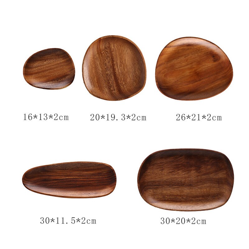 Irregula Vassoio Ovale In Legno Massello Naturale, Piatto Da Portata Per Snack, Formaggi, Dessert, Cena, 20x28 Cm