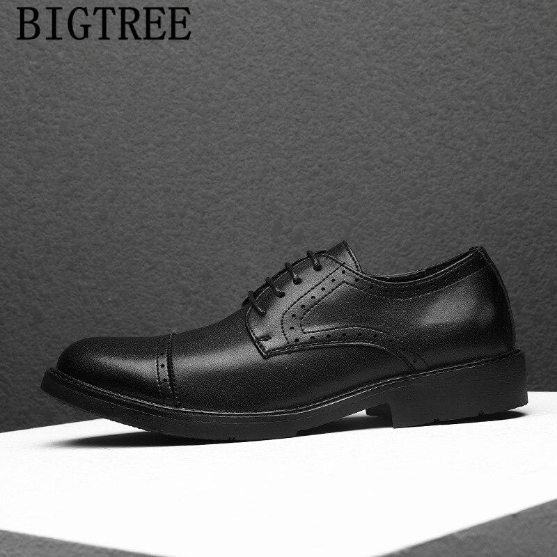 Klassieke Oxford-schoenen voor heren Formele Jurk Derby's Leren veterschoen voor bruiloft Werk kantoor,Brown-44