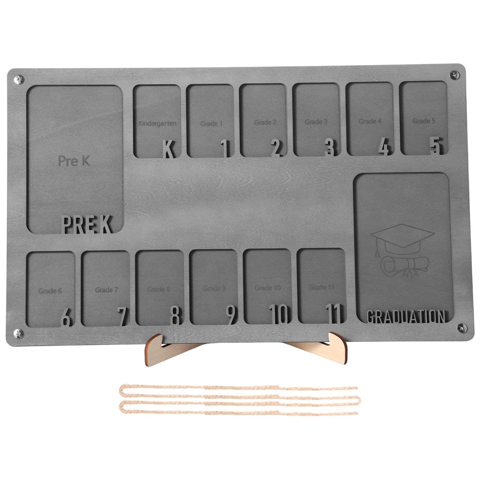 Marco de fotos escolar de madera para colgar en la pared, marco de fotos de años escolares, recuerdo de graduación Ideal, estudiantes, profesores y padres: Blanco