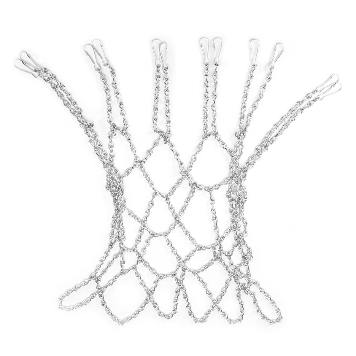 12 Loops Basketball Metal Chain Net Zinc Steel Silver Rust-Proof Standard Fit For Hoops Easy Attachment Heavy-