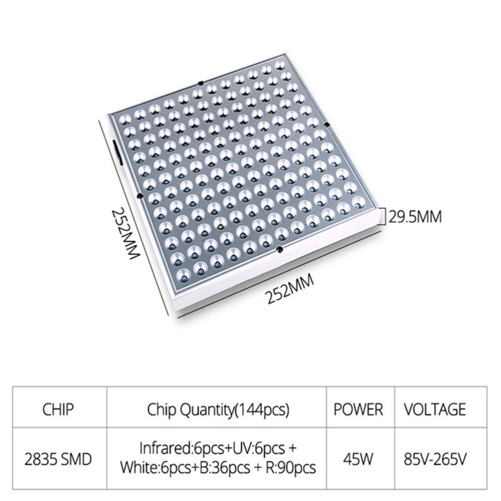 Led 45W Praktische Led Plant Plein Grow Light Succulent Volledige Spectrum Lamp Kasplant Light Lamp (45W uk Plug)