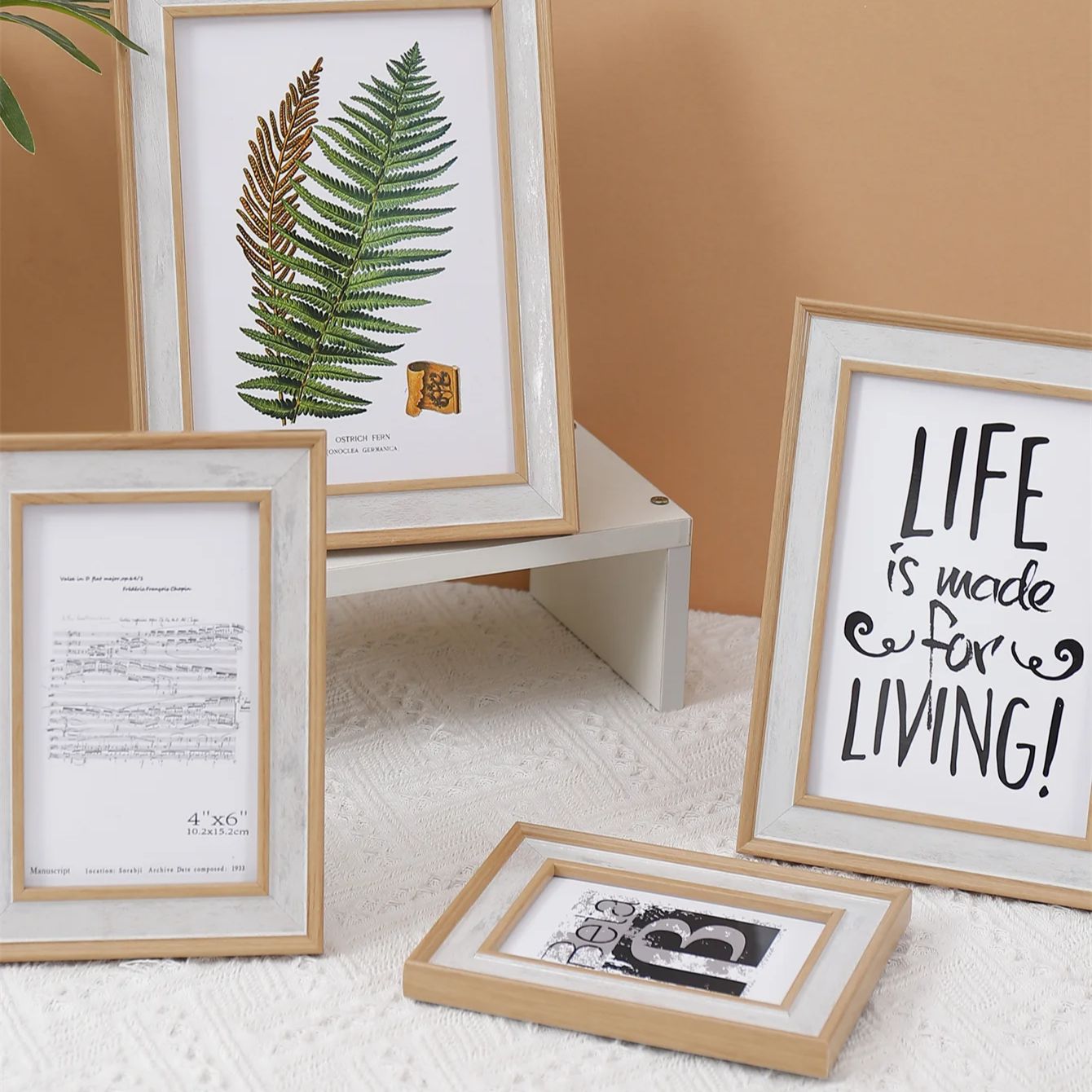 Marcos de fotos de madera Natural, marco de fotos clásico para colgar en la pared con cuadros de plexiglás, decoración de fotos