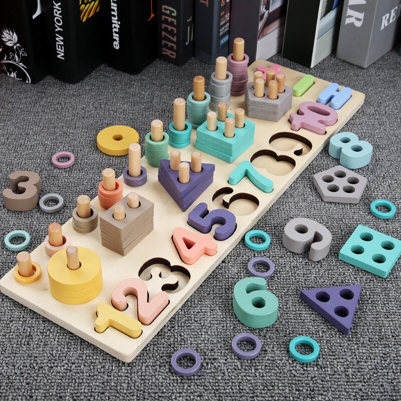 Kind Mathematik Früh Lernen Spielzeug Puzzle Bord Zählen Anzahl Alphabet Kognition Spielen Spiele Montessori Pädagogisches Holz Spielzeug Für Kind: SZB-13
