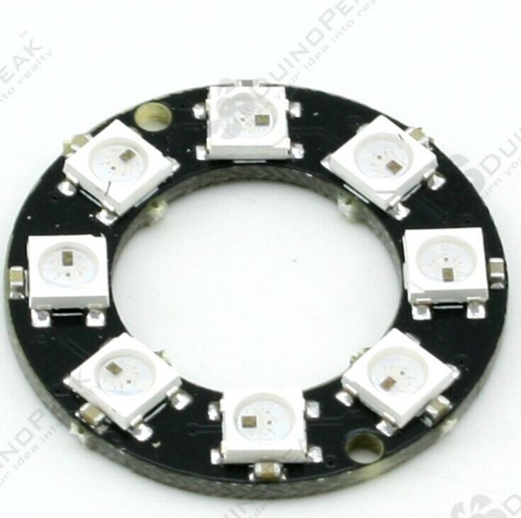 10PCS 8 Bits RGB LED Ring - 8 x WS2812 5050 RGB LED with Integrated Drivers LED Breakout Arduino compatible