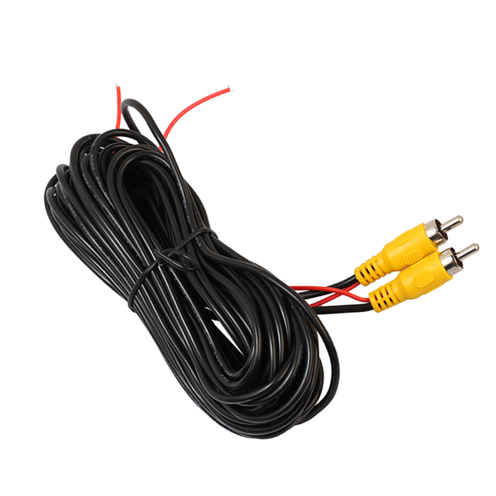 5/1PCS RCA Car Audio Cable Weatherproof RCA Male To Male Camera View Rear Video Cable with Detection Wire Auto Accessories: Beige