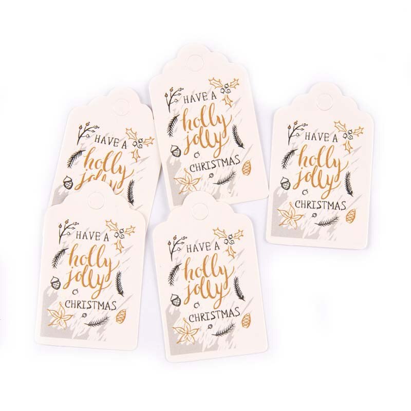 50 pièces papier Kraft mélangé carte père noël arbre papier étiquette HangTag bricolage fête boîte à bonbons étiquette de cuisson décor de noël C3010: 8