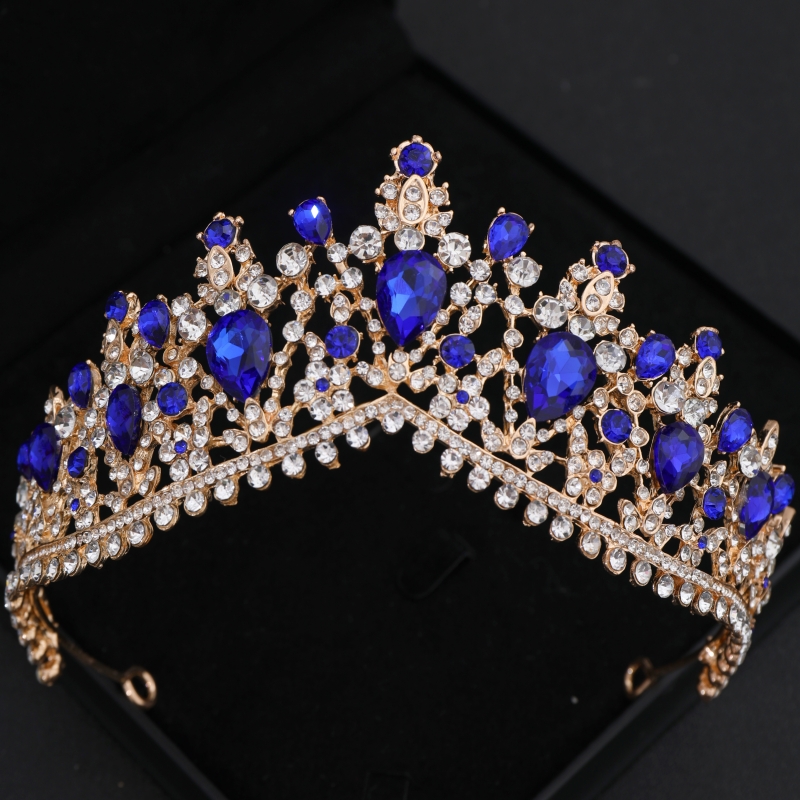 Ensemble de bijoux en cristal baroque pour patients, biscuits, diadème de Rh, diadème pour femmes, accessoires pour cheveux de mariage: Plaqué de cuivre antique