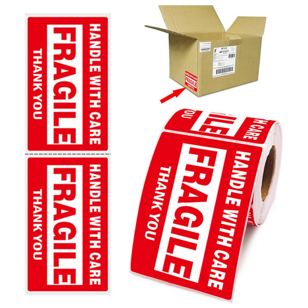 500pcs Fragile Warning Label Sticker Fragile Sticker Up and Handle With Care Keep Dry Express Label 76x51mm /76X127mm