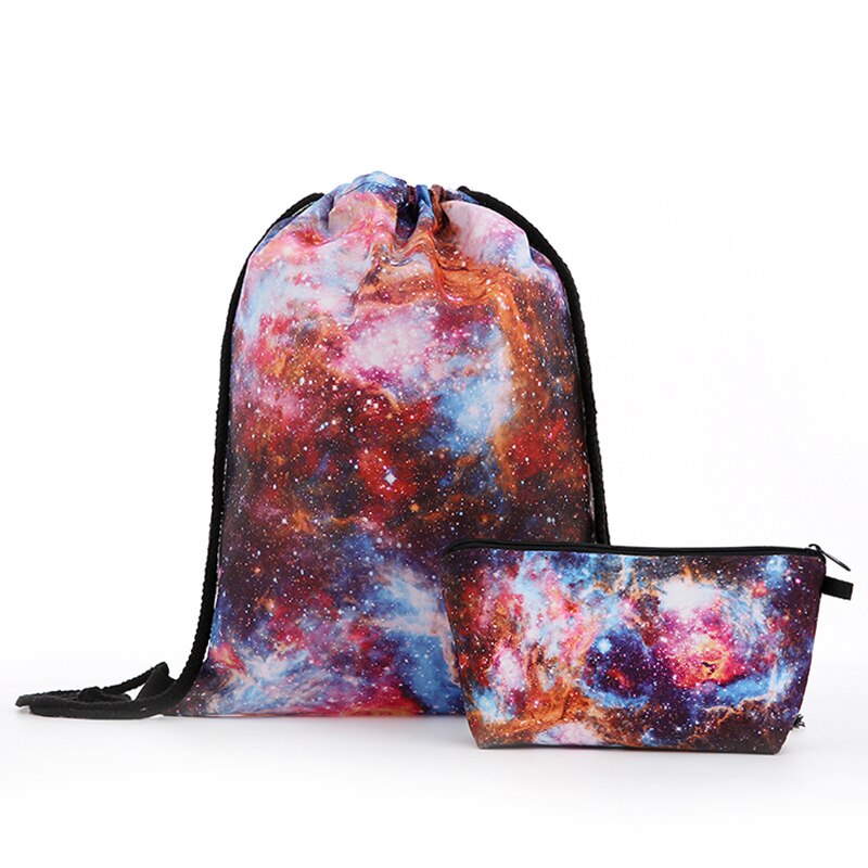 Sterrenhemel rugzak tassen trekkoord cosmetica pak bedrukking reizen heren tassen dames schouder softback reizen unisex