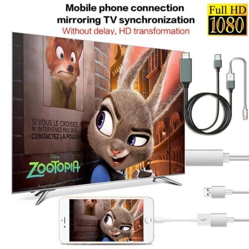 Universal hdmi spejling kabel telefon til tv hdtv 1080p adapter til iphone/ipad/android type-c til hdmi