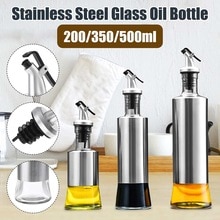 200/350/500ml Kitchen Baking Oil Sprayer Cooking Seasoning Bottle Dispenser Sauce Bottle Glass Storage Bottles for Oil Vinegar