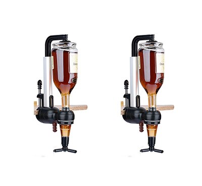 Wijn Dispenser Rotary 1 Fles Stand Drankjes Optics Dispenser in Geesten Wijn Staal Bar Butler Bar Gereedschap: 2PCS