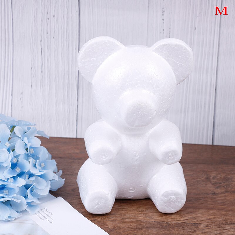 Modelagem urso espuma poliestireno isopor urso branco espuma presentes coração bola ornamentos artesanato flor páscoa festa 15 cm 20 cm tamanho